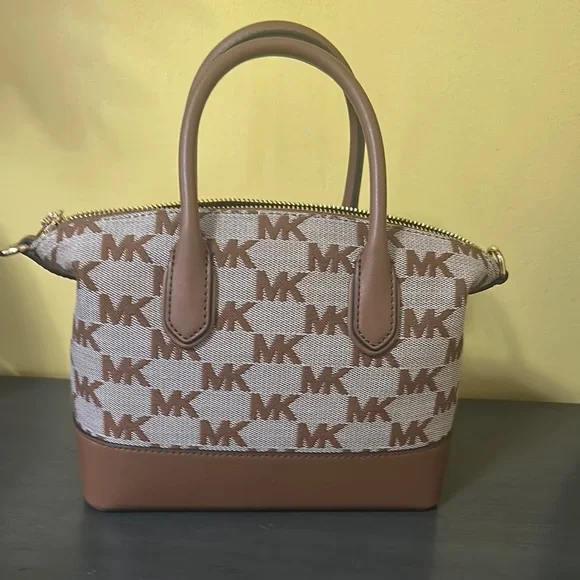 Michael Kors Brown and Tan Satchel with Gold Hardware - Picture 2 of 9